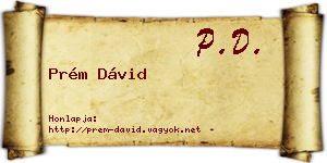 Prém Dávid névjegykártya